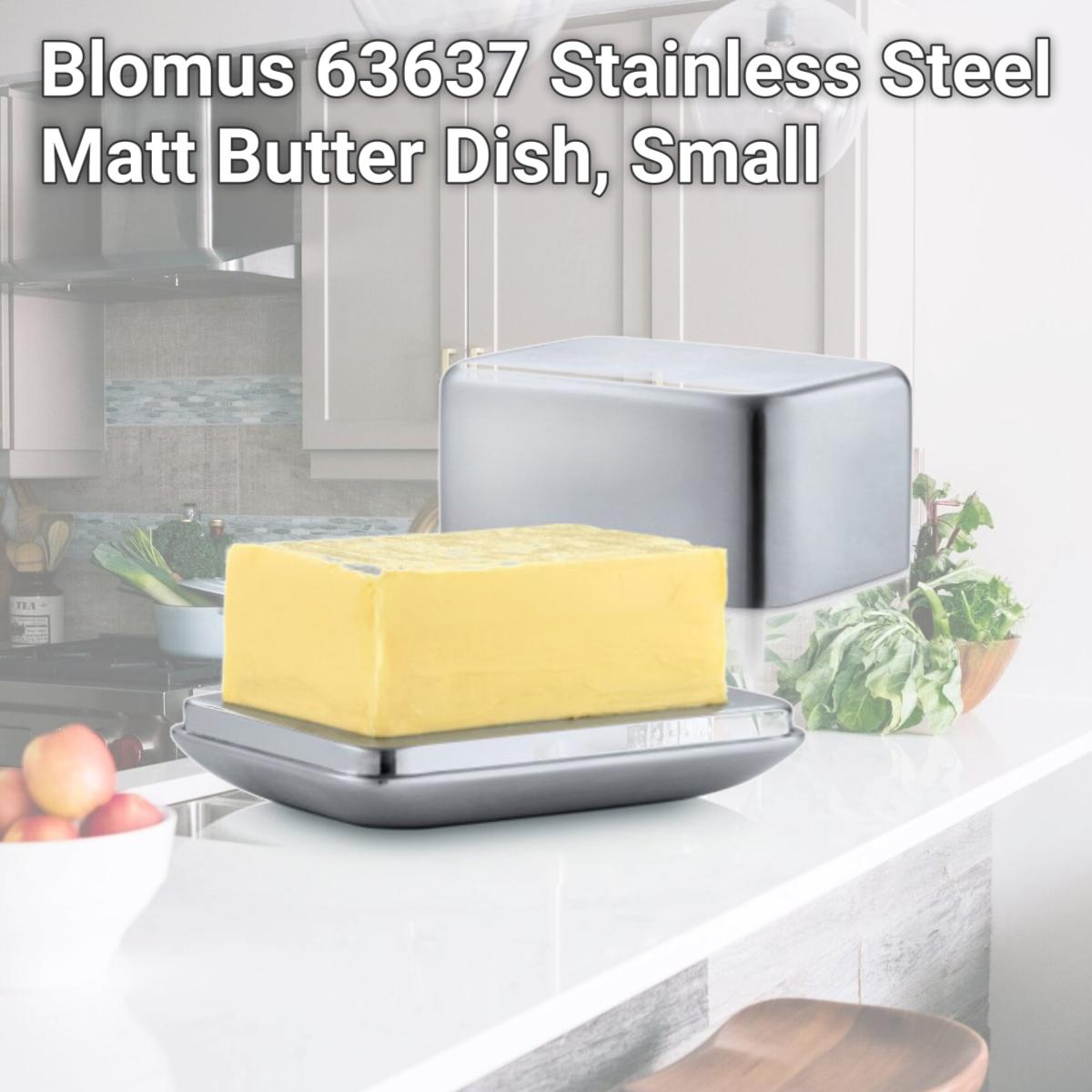 Picture of Blomus 63637 Stainless Steel Matt Butter Dish, Small