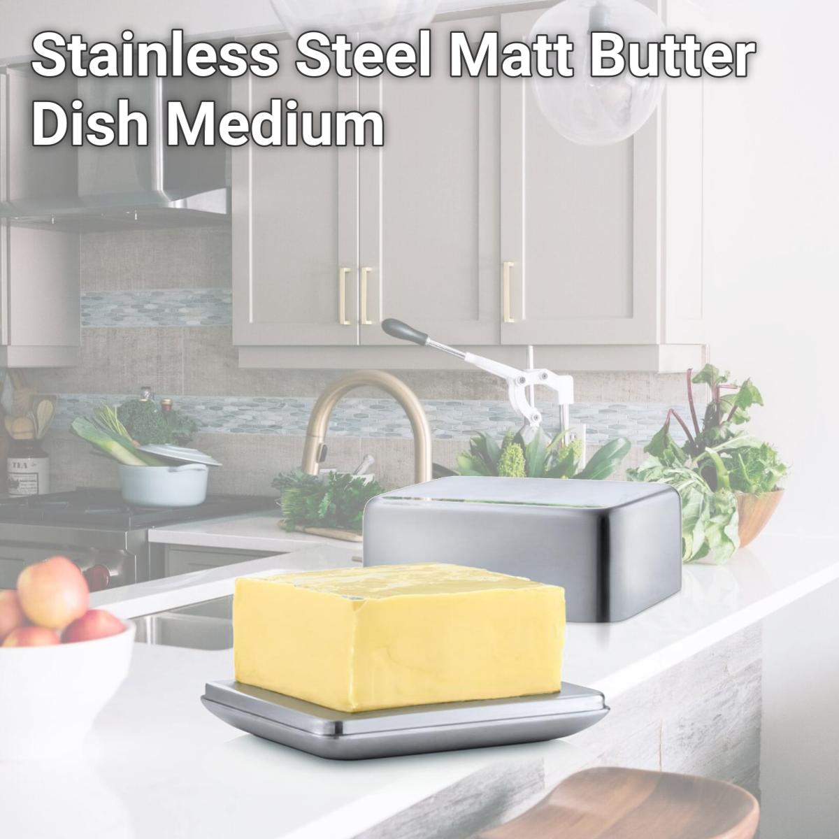 Picture of Blomus 63638 Stainless Steel Matt Butter Dish, Medium