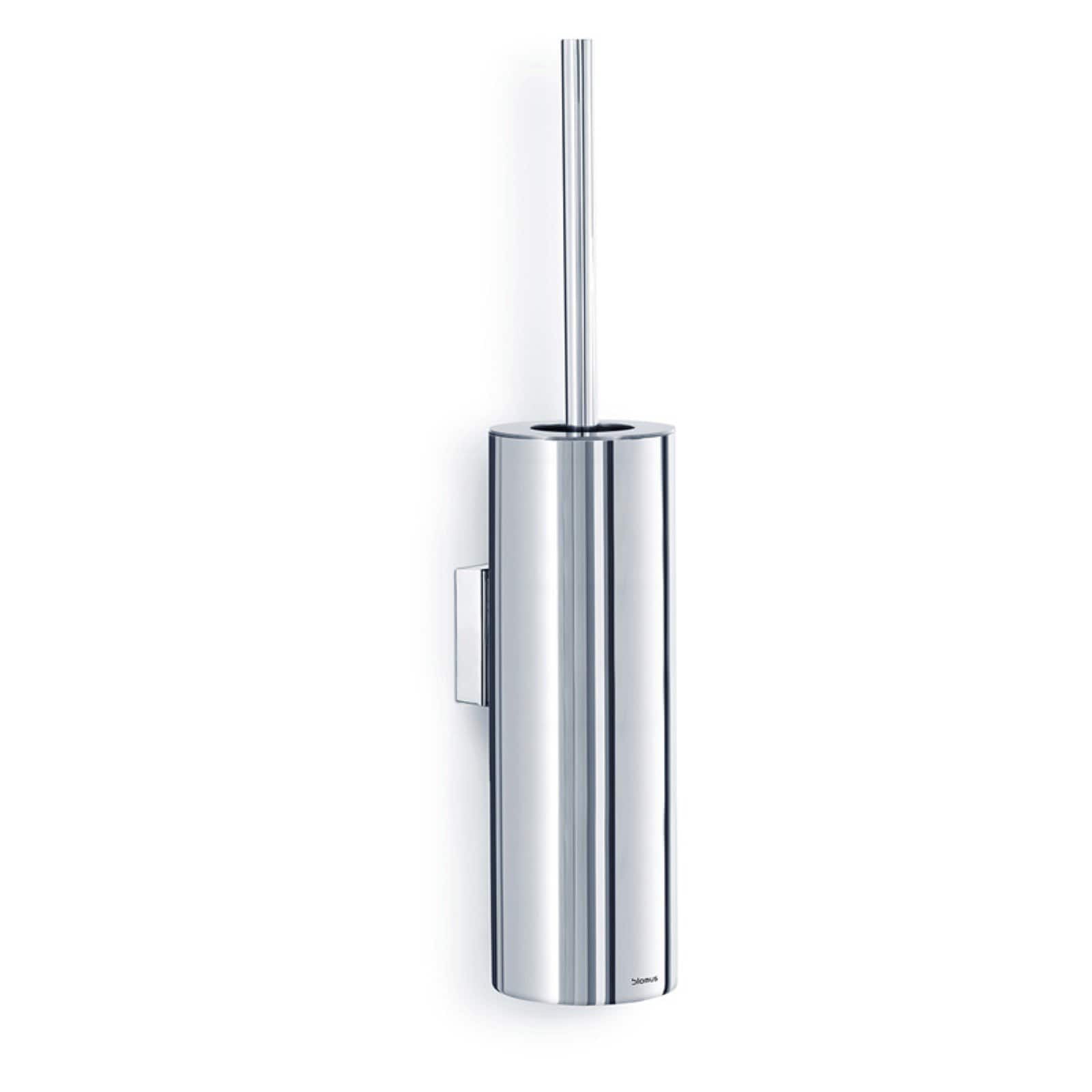 Polished Stainless Steel Toilet Brush With Wall Mount - Tall