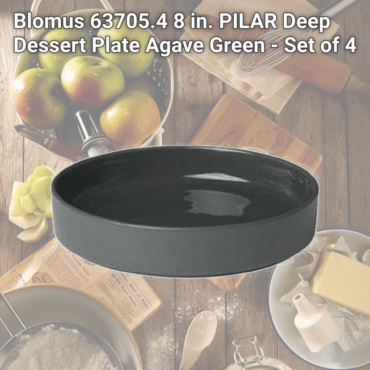 Picture of Blomus 63705.4 8 in. PILAR Deep Dessert Plate  Agave Green - Set of 4