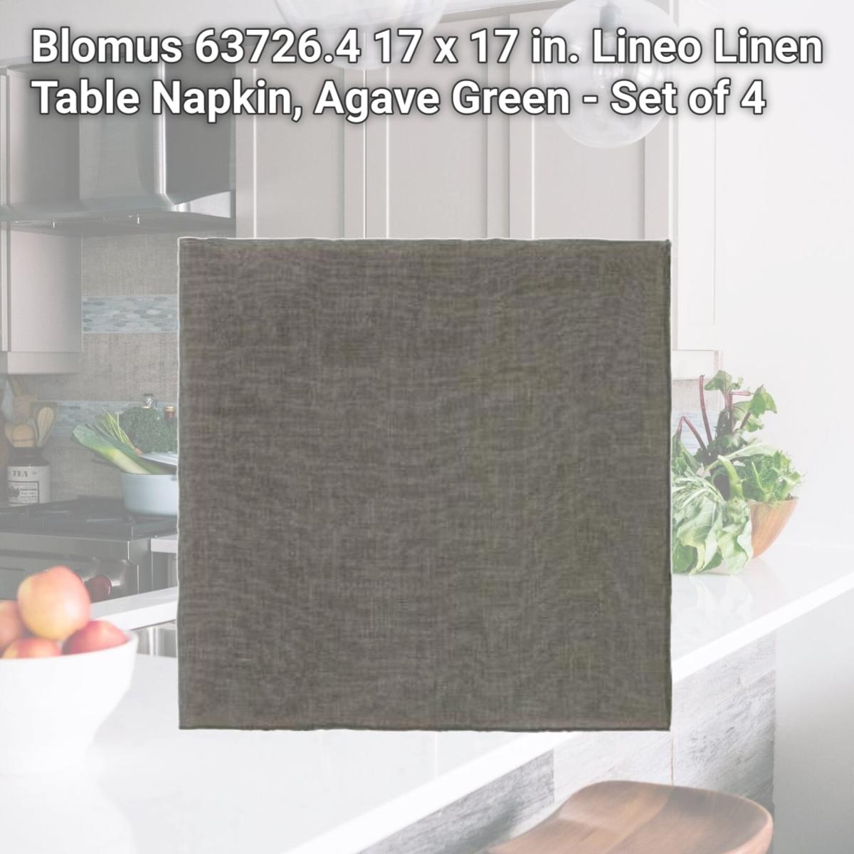 Picture of Blomus 63726.4 17 x 17 in. Lineo Linen Table Napkin, Agave Green - Set of 4