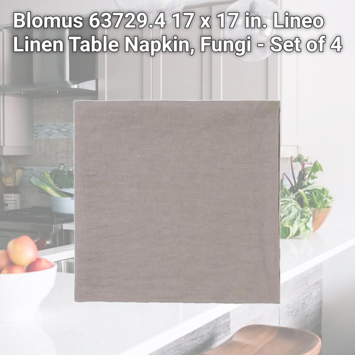 Picture of Blomus 63729.4 17 x 17 in. Lineo Linen Table Napkin, Fungi - Set of 4