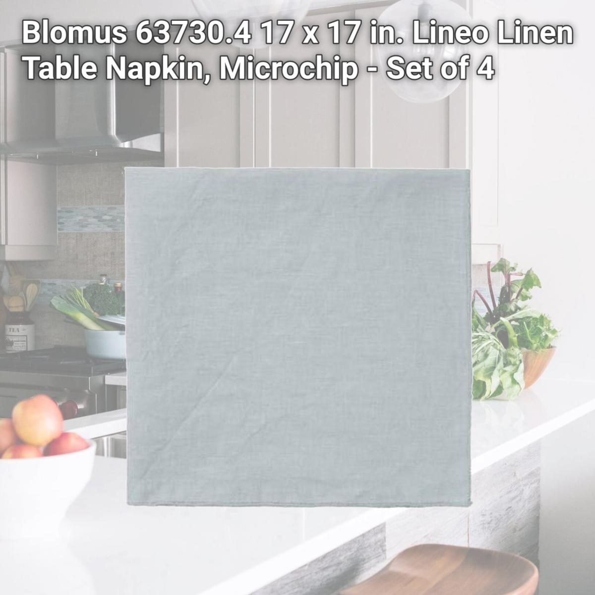 Picture of Blomus 63730.4 17 x 17 in. Lineo Linen Table Napkin, Microchip - Set of 4