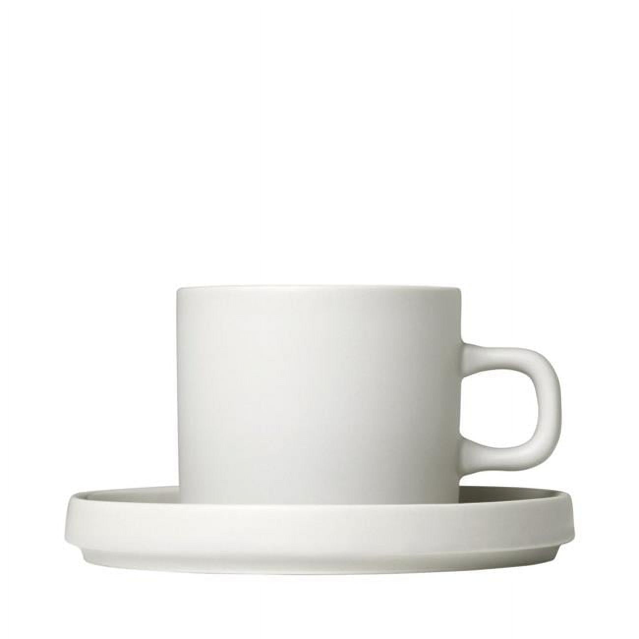63907 7 Oz Mio Coffee Cups With Saucers, Moonbeam - Set Of 2