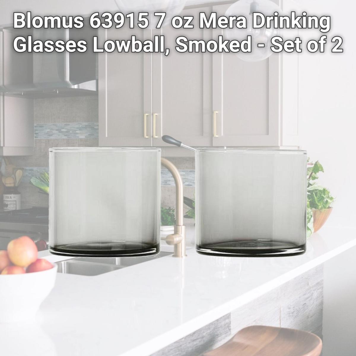 Picture of Blomus 63915 7 oz Mera Drinking Glasses Lowball, Smoked - Set of 2