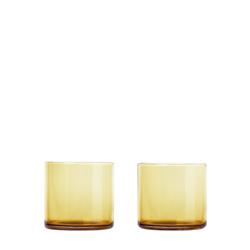 63917 7 Oz Mera Drinking Glasses Lowball, Gold - Set Of 2