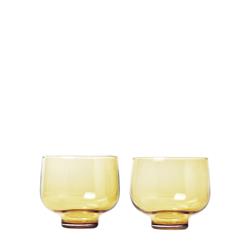 63921 7 Oz Flow Drinking Glasses, Gold - Set Of 2