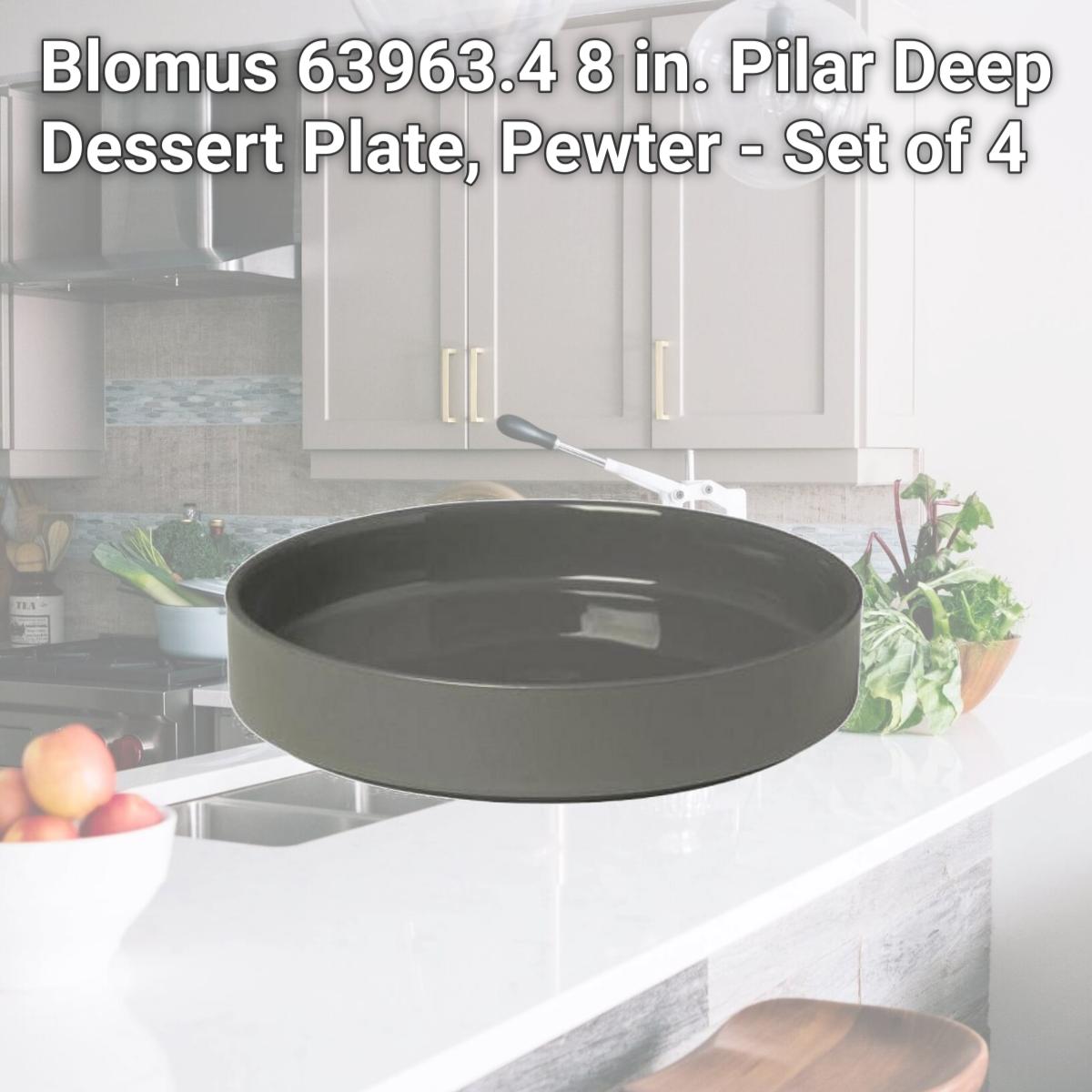 Picture of Blomus 63963.4 8 in. Pilar Deep Dessert Plate, Pewter - Set of 4