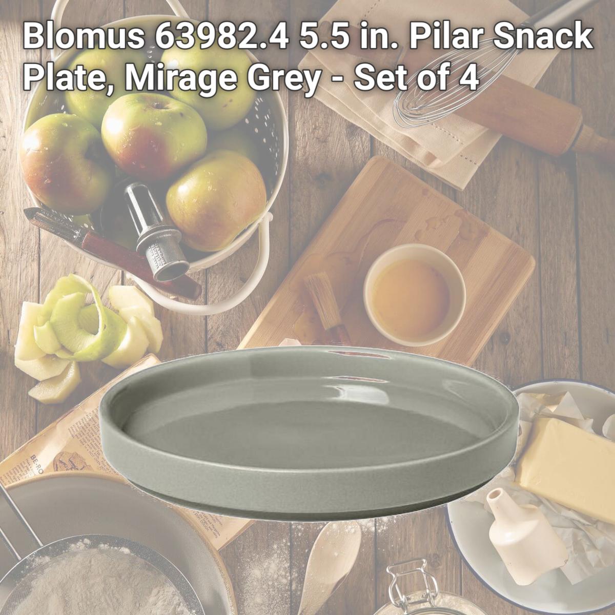 Picture of Blomus 63982.4 5.5 in. Pilar Snack Plate, Mirage Grey - Set of 4