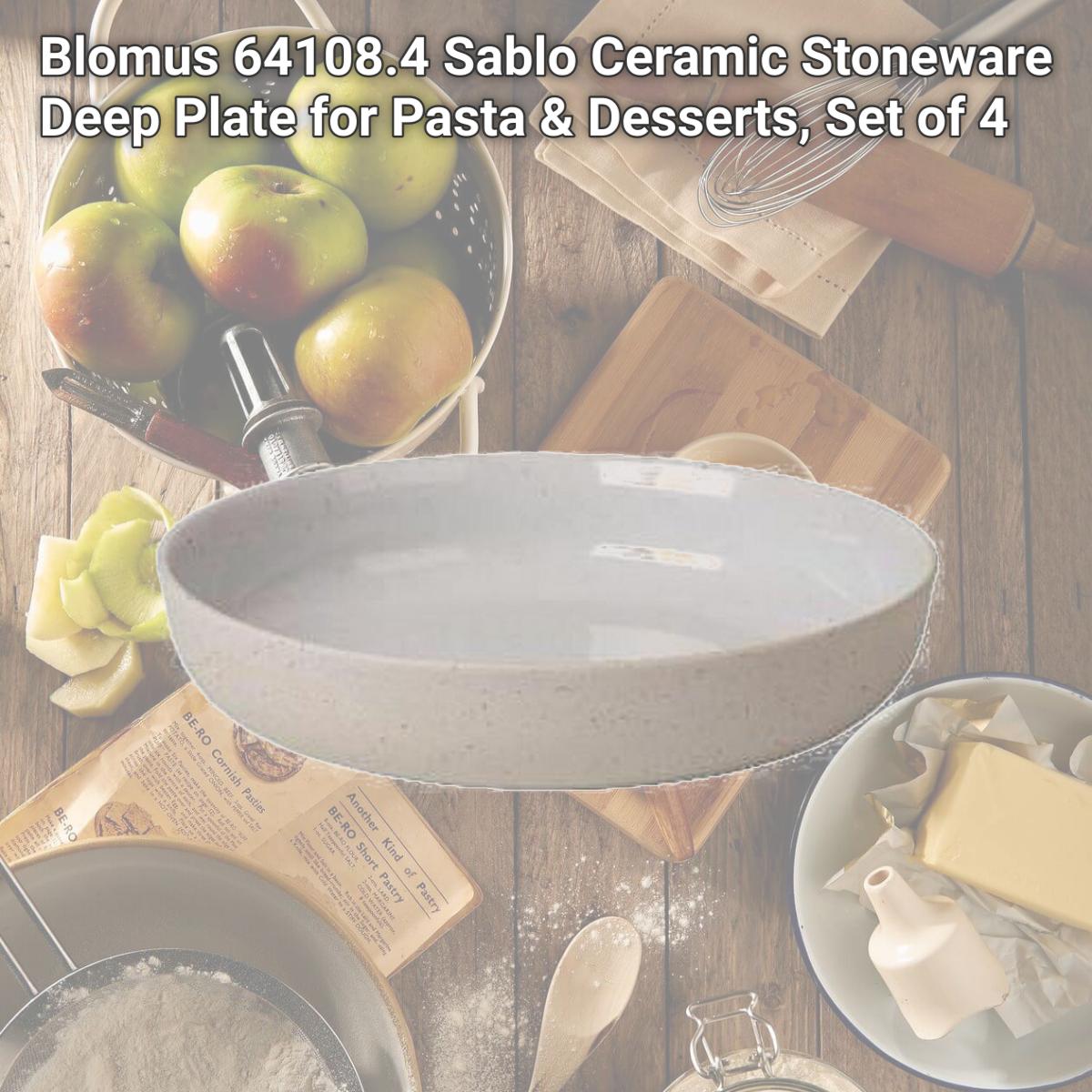 Picture of Blomus 64108.4 Sablo Ceramic Stoneware Deep Plate for Pasta & Desserts, Set of 4