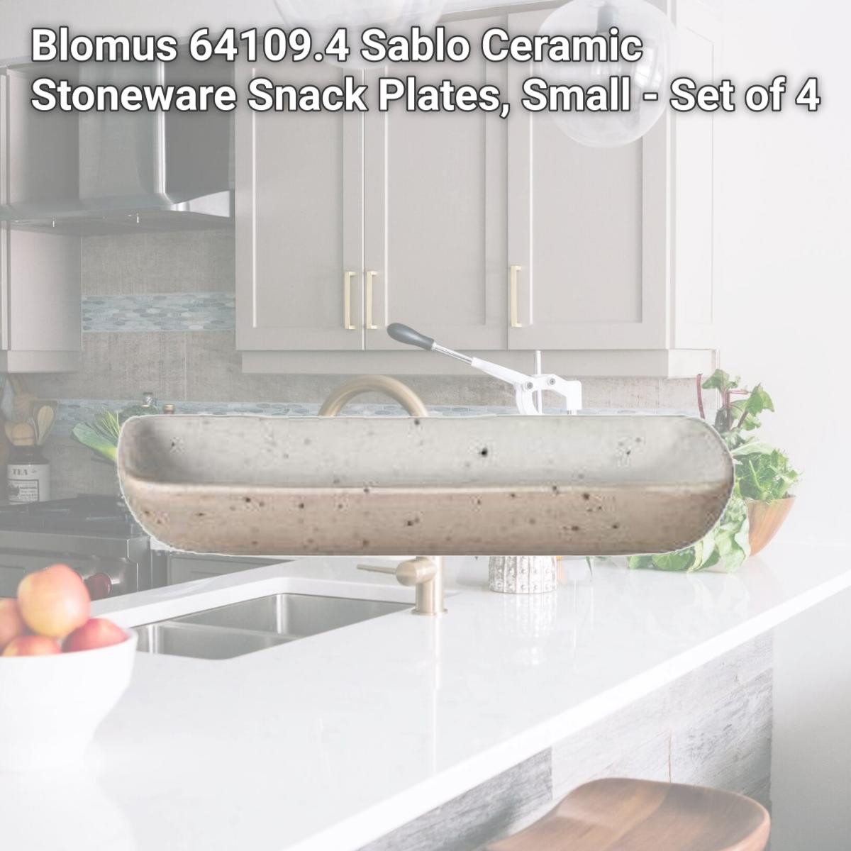 Picture of Blomus 64109.4 Sablo Ceramic Stoneware Snack Plates, Small - Set of 4