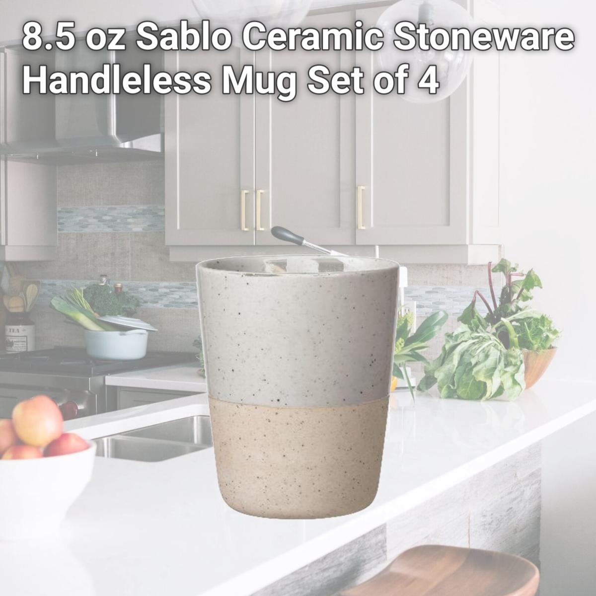 Picture of Blomus 64113.4 8.5 oz Sablo Ceramic Stoneware Handleless Mug, Set of 4