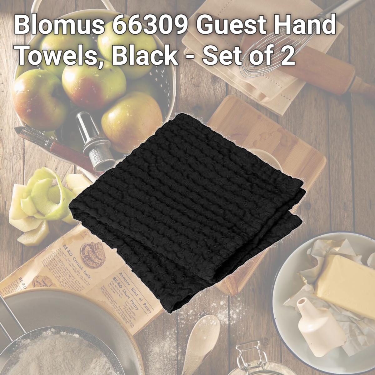 Picture of Blomus 66309 Guest Hand Towels, Black - Set of 2