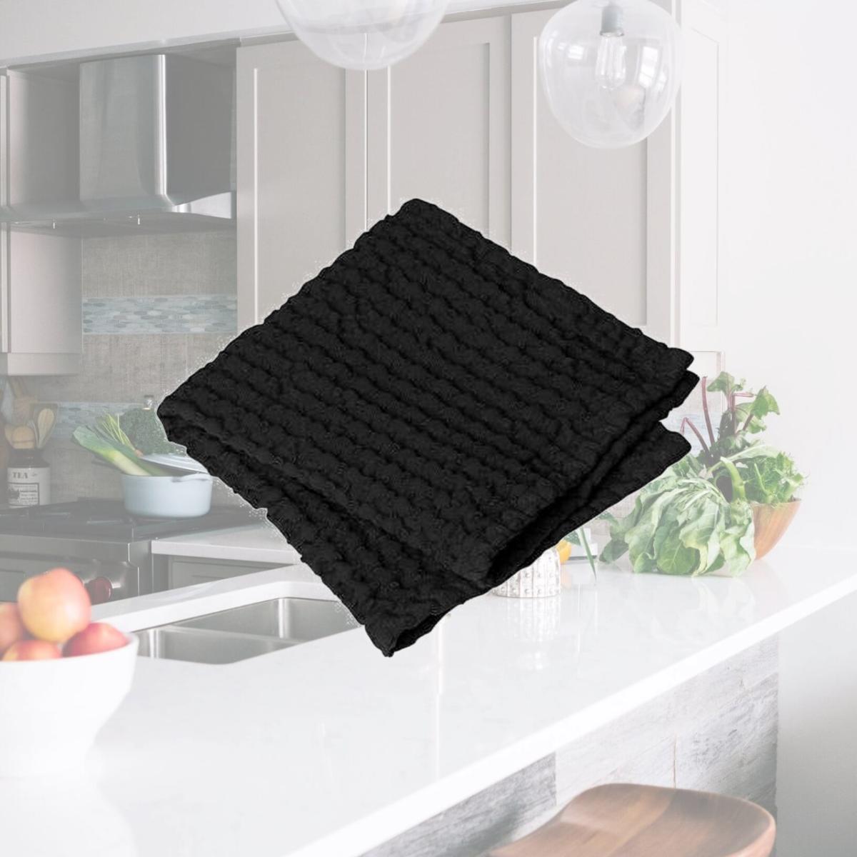 Picture of Blomus 66309 Guest Hand Towels, Black - Set of 2