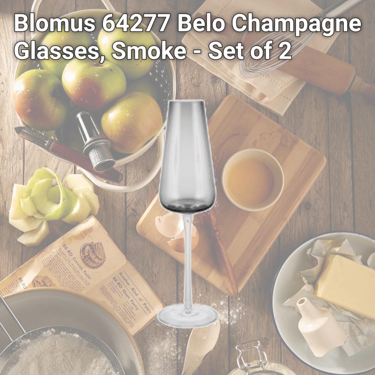 Picture of Blomus 64277 Belo Champagne Glasses, Smoke - Set of 2