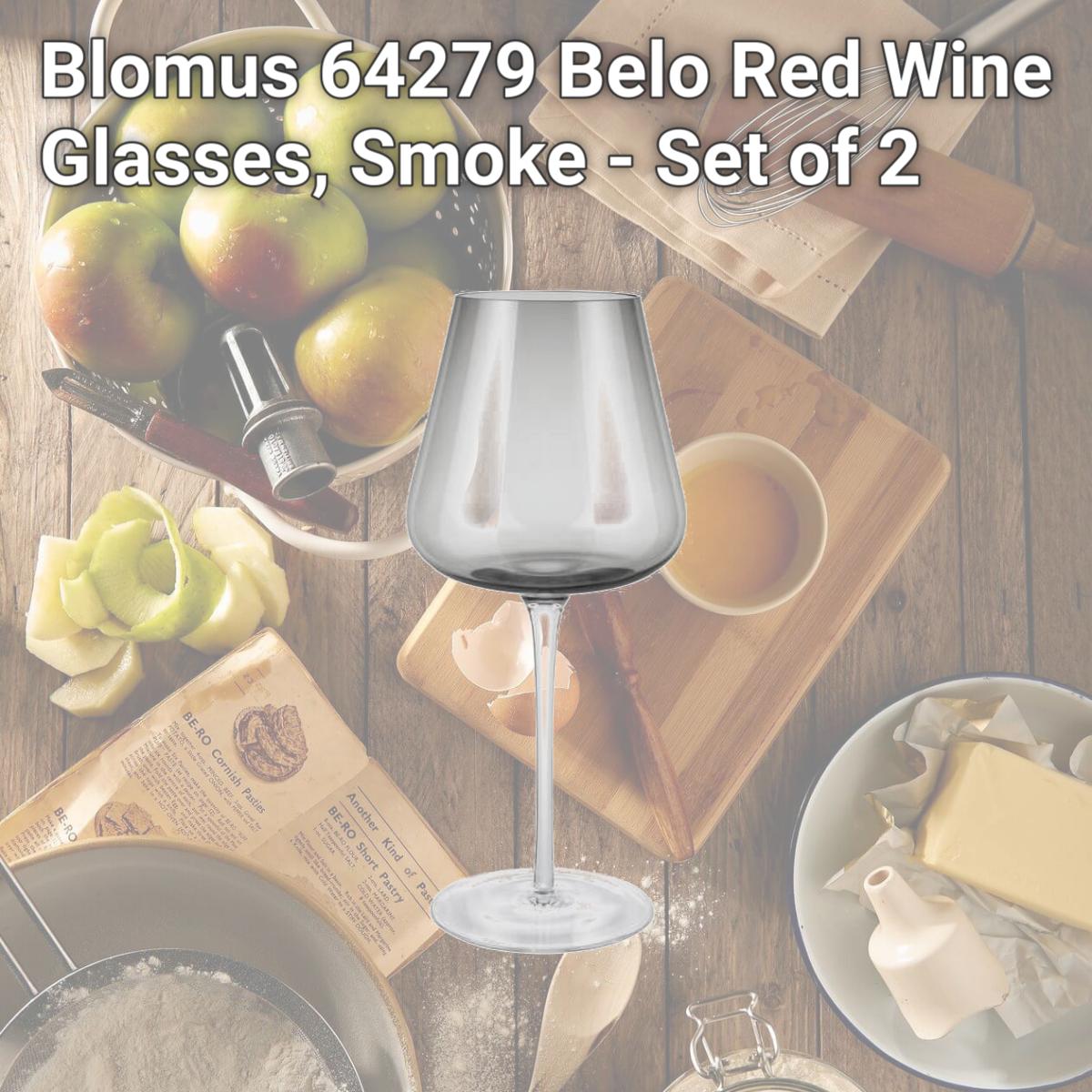 Picture of Blomus 64279 Belo Red Wine Glasses, Smoke - Set of 2