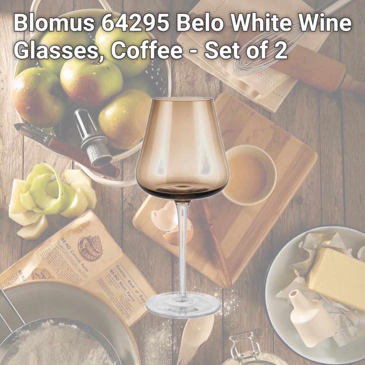 Picture of Blomus 64295 Belo White Wine Glasses, Coffee - Set of 2
