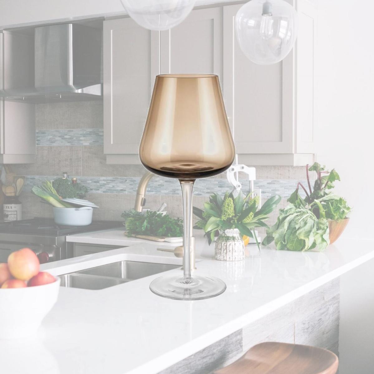 Picture of Blomus 64295 Belo White Wine Glasses, Coffee - Set of 2