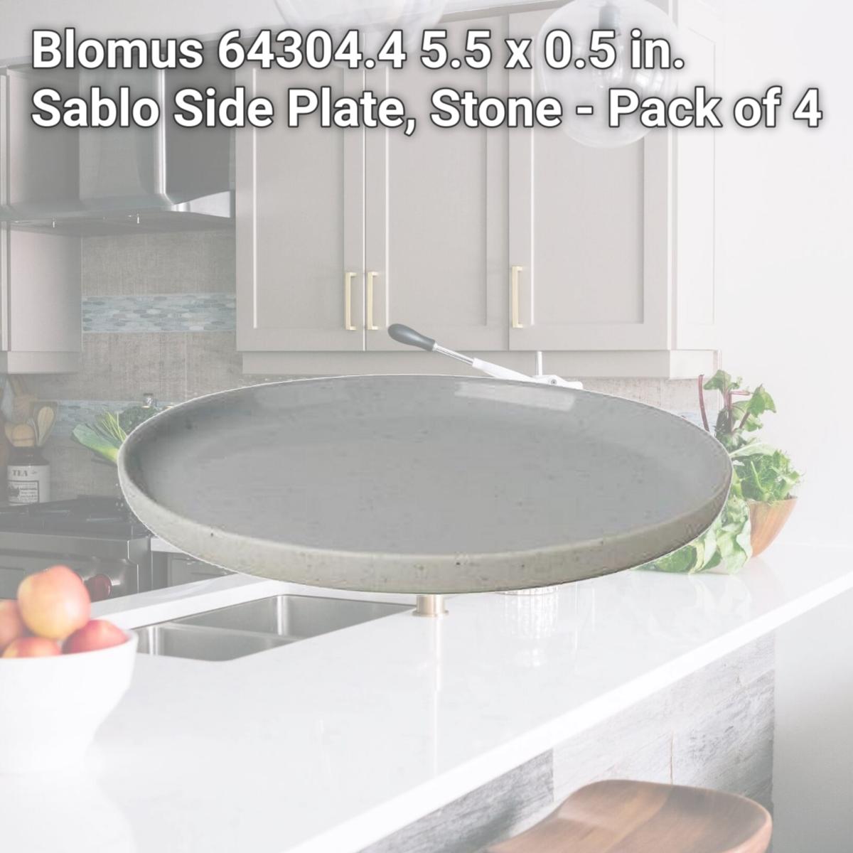Picture of Blomus 64304.4 5.5 x 0.5 in. Sablo Side Plate, Stone - Pack of 4
