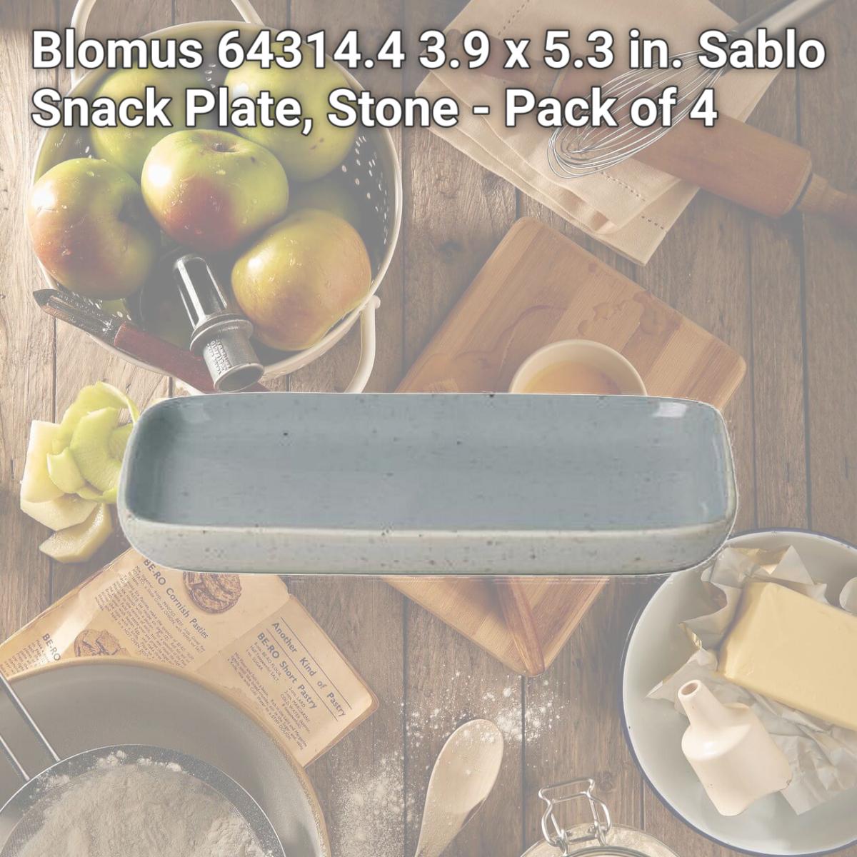 Picture of Blomus 64314.4 3.9 x 5.3 in. Sablo Snack Plate, Stone - Pack of 4