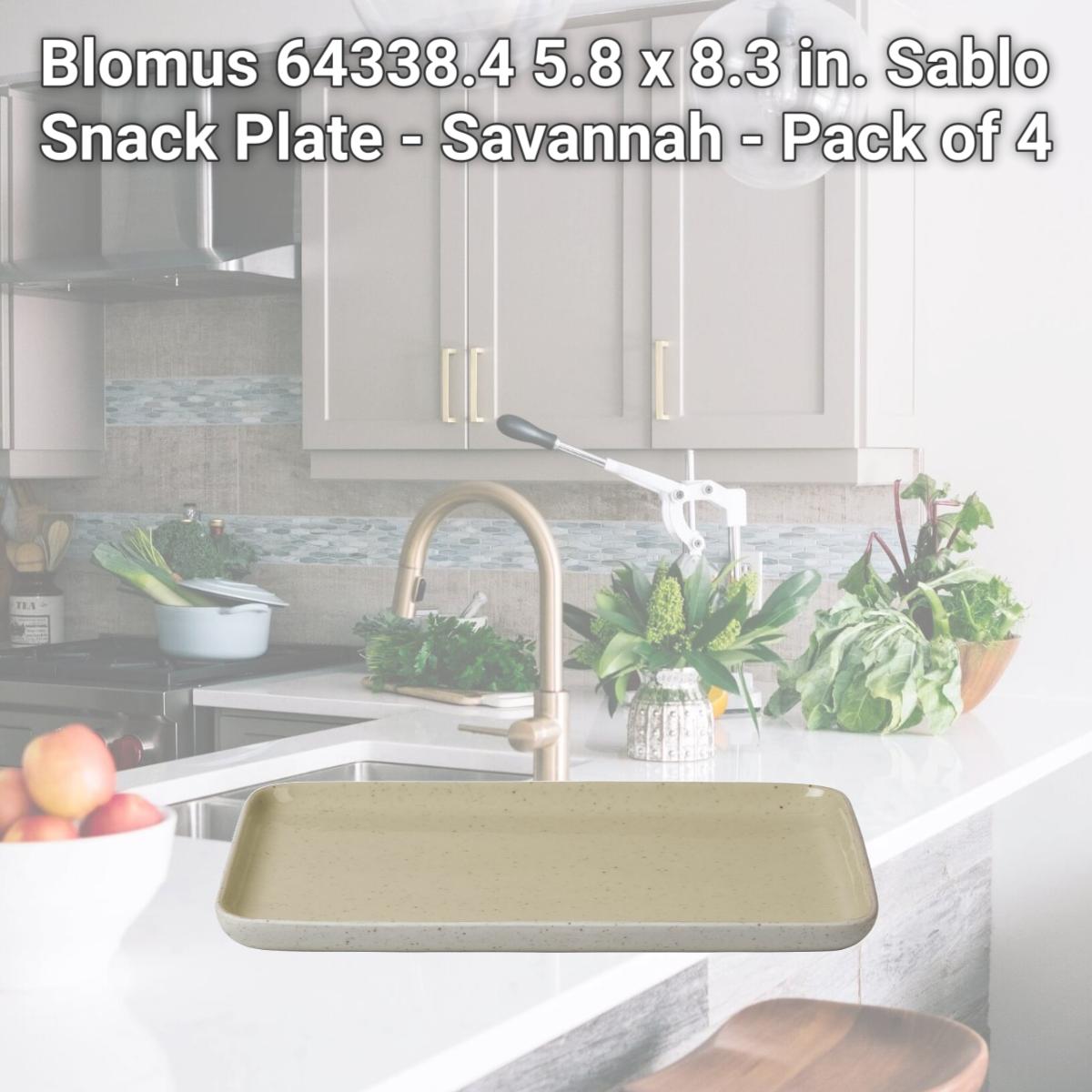 Picture of Blomus 64338.4 5.8 x 8.3 in. Sablo Snack Plate - Savannah - Pack of 4