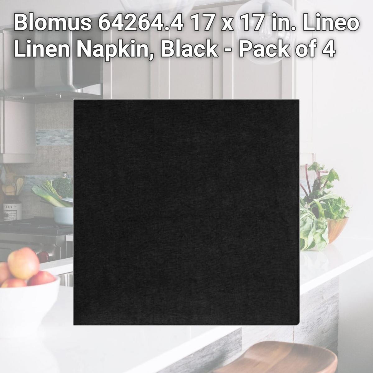 Picture of Blomus 64264.4 17 x 17 in. Lineo Linen Napkin, Black - Pack of 4