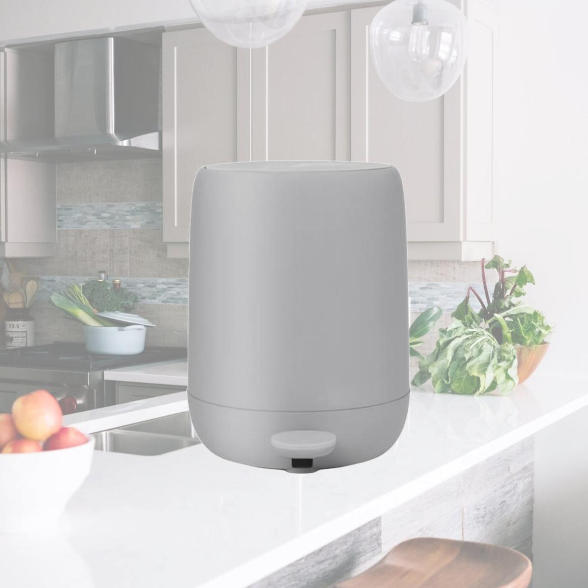 Picture of Blomus 66325 0.8 gal Sono Pedal Bin Wastepaper Basket, Micro Chip Light Grey