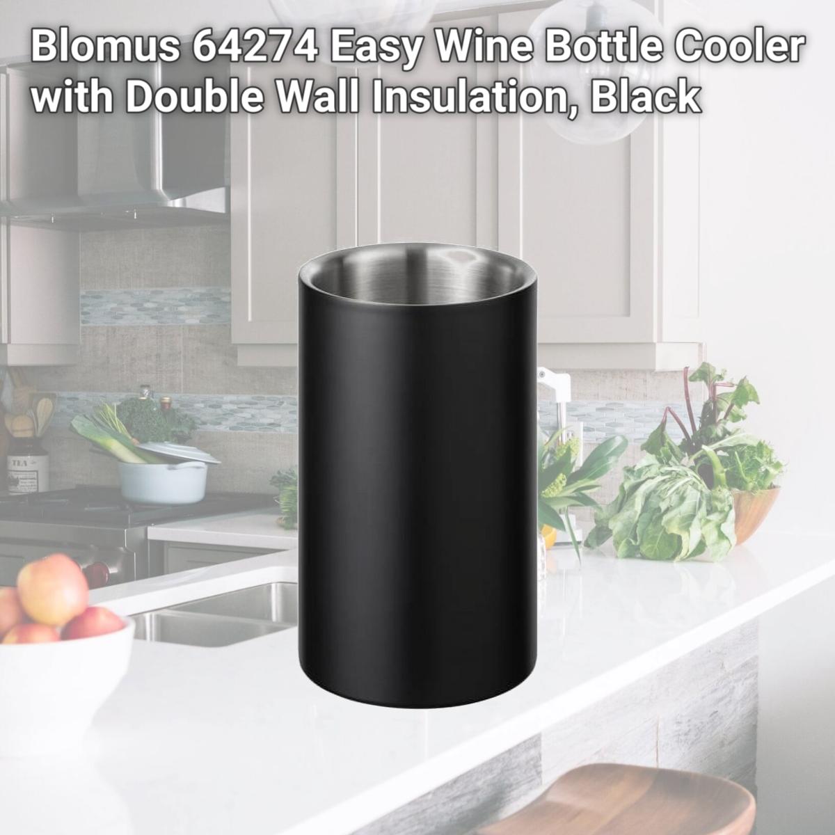 Picture of Blomus 64274 Easy Wine Bottle Cooler with Double Wall Insulation, Black