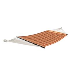 Bliss Hammock Bv-360e 9 Ft. X 3 In. 2-person Hammocks With Spreader Bars & Pillow With Ventaleen Technology Fabric, Toasted Almond Stripe