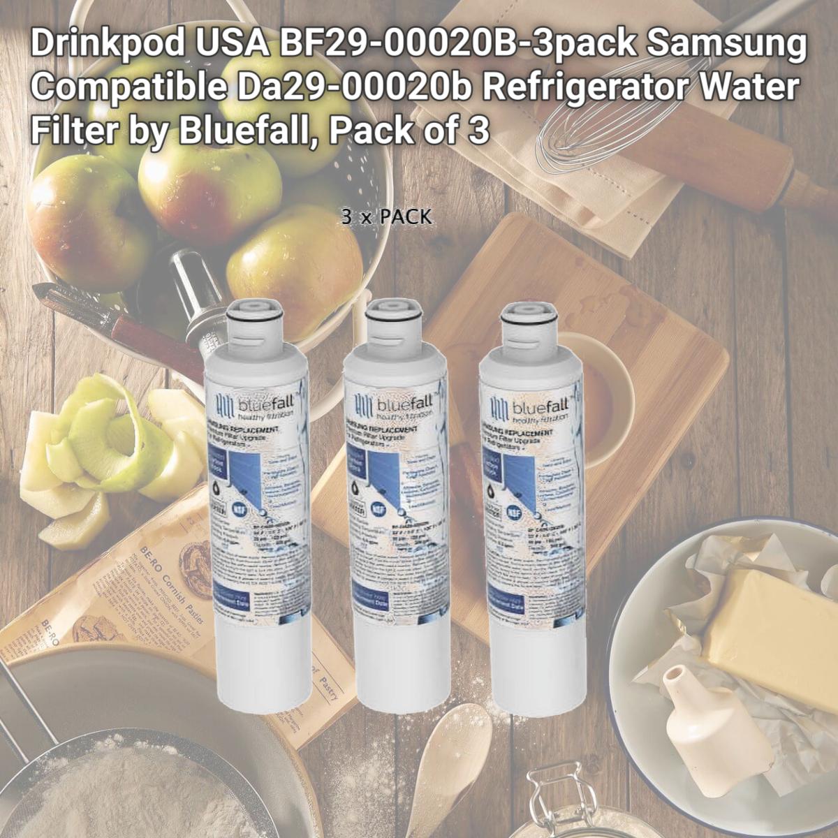 Picture of Drinkpod USA BF29-00020B-3pack Samsung Compatible Da29-00020b Refrigerator Water Filter by Bluefall, Pack of 3