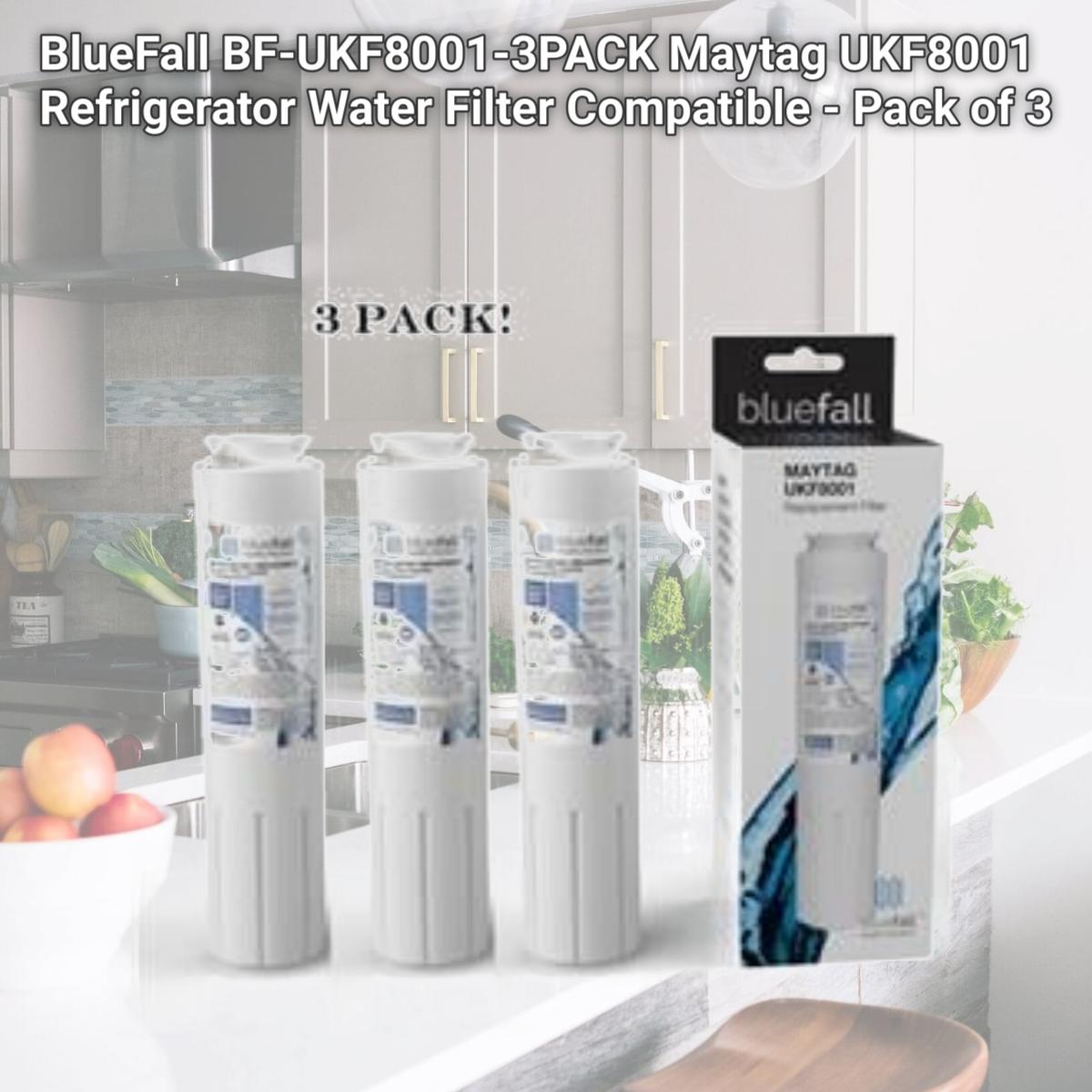 Picture of BlueFall BF-UKF8001-3PACK Maytag UKF8001 Refrigerator Water Filter Compatible - Pack of 3
