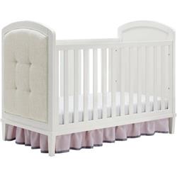 Magnolia Upholstered 4-in-1 Convertible Crib- White/pink