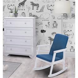 Aag53-0201 Bentley Childs Rocker, White & Bright Sky Blue