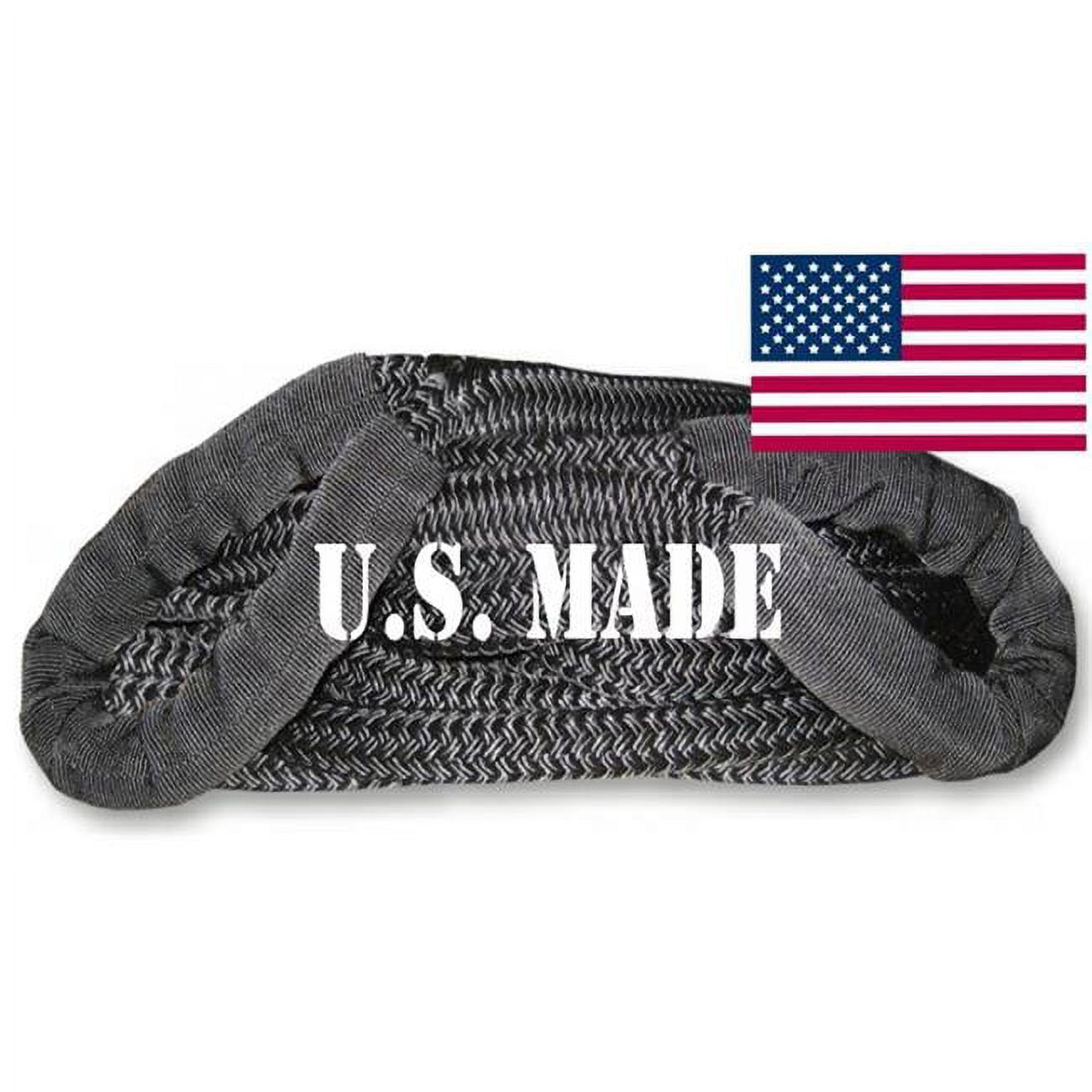 U.S. made 1-1/8 inch X 30 ft KINETIC RECOVERY ROPE (Snatch Rope) MILITARY-GRADE - BLACK (4X4 VEHICLE RECOVERY)