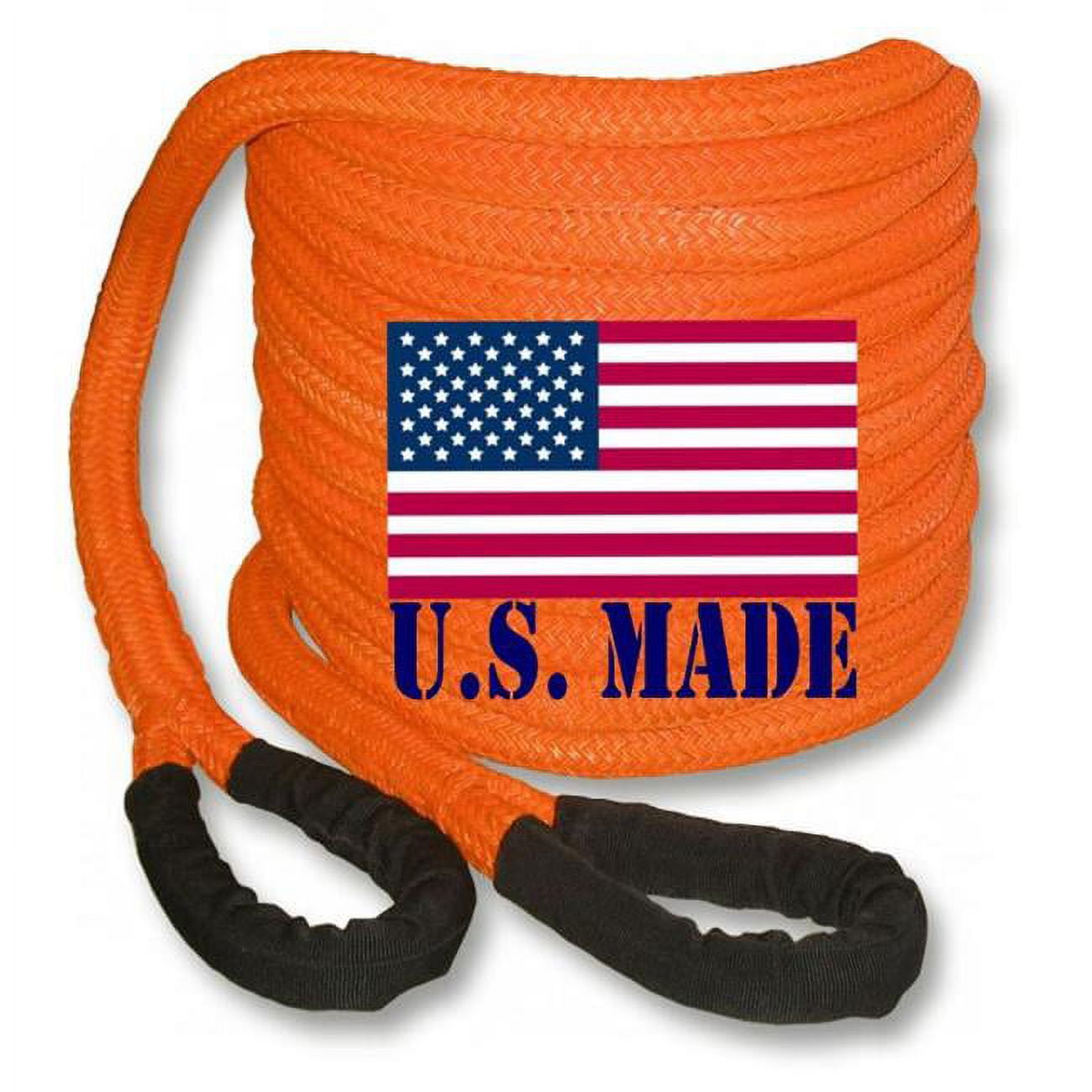 U.s. Made 1 Inch X 10 Ft "safety Orange" Safe-t-line® Kinetic Snatch Rope (4x4 Vehicle Recovery)