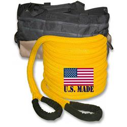 U.s. Made "hard-hat Safety Yellow" Safe-t-line® Kinetic Snatch Rope - 1 Inch X 30 Ft With Heavy-duty Carry Bag (4x4 Vehicle Recovery)
