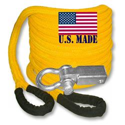 U.s. Made "hard-hat Safety Yellow" Safe-t-line® Kinetic Snatch Rope - 1 Inch X 30 Ft With Receiver Shackle Bracket (4x4 Vehicle Recovery)