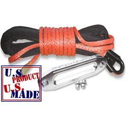 U.s. Made Safe-t-line® "safety Orange" Uhmpe Winchrope Kit - 3/8 Inch X 100 Feet With Hawse Fairlead (4x4 Off-road Vehicle Recovery)