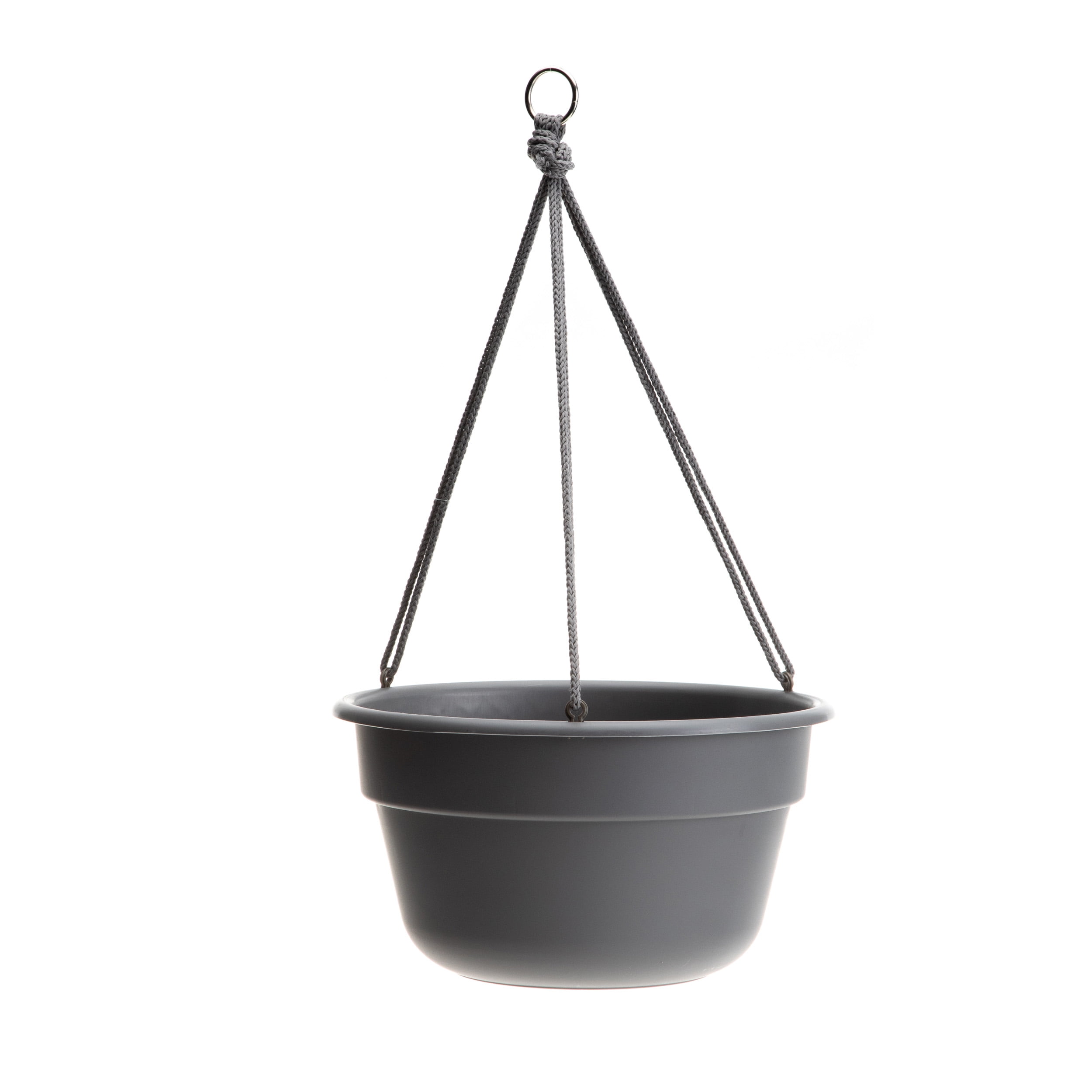 Dchb12-908 12 In. Dura Cotta Self Watering Hanging Basket Planter, Charcoal