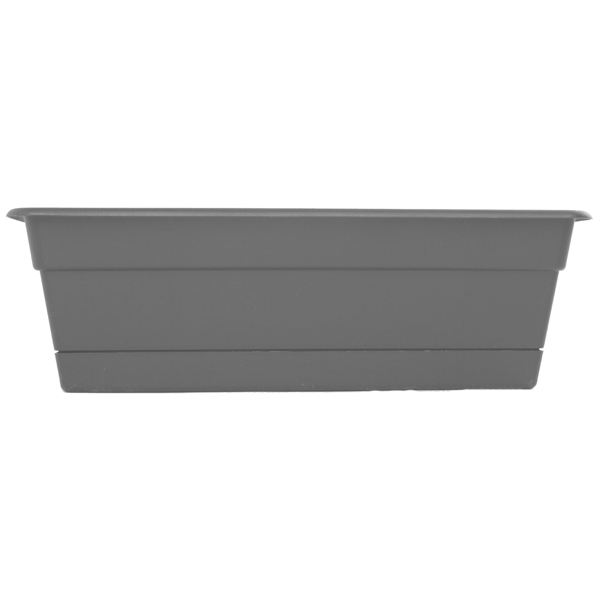 Dcbt18-908 18 In. Dura Cotta Window Box Planter With Tray, Charcoal