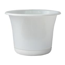 Ep1209 12 In. Expressions Planter With Saucer, Casper White
