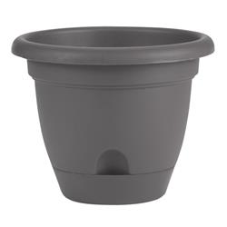 Lp06908 6 In. Lucca Self Watering Planter With Saucer, Charcoal