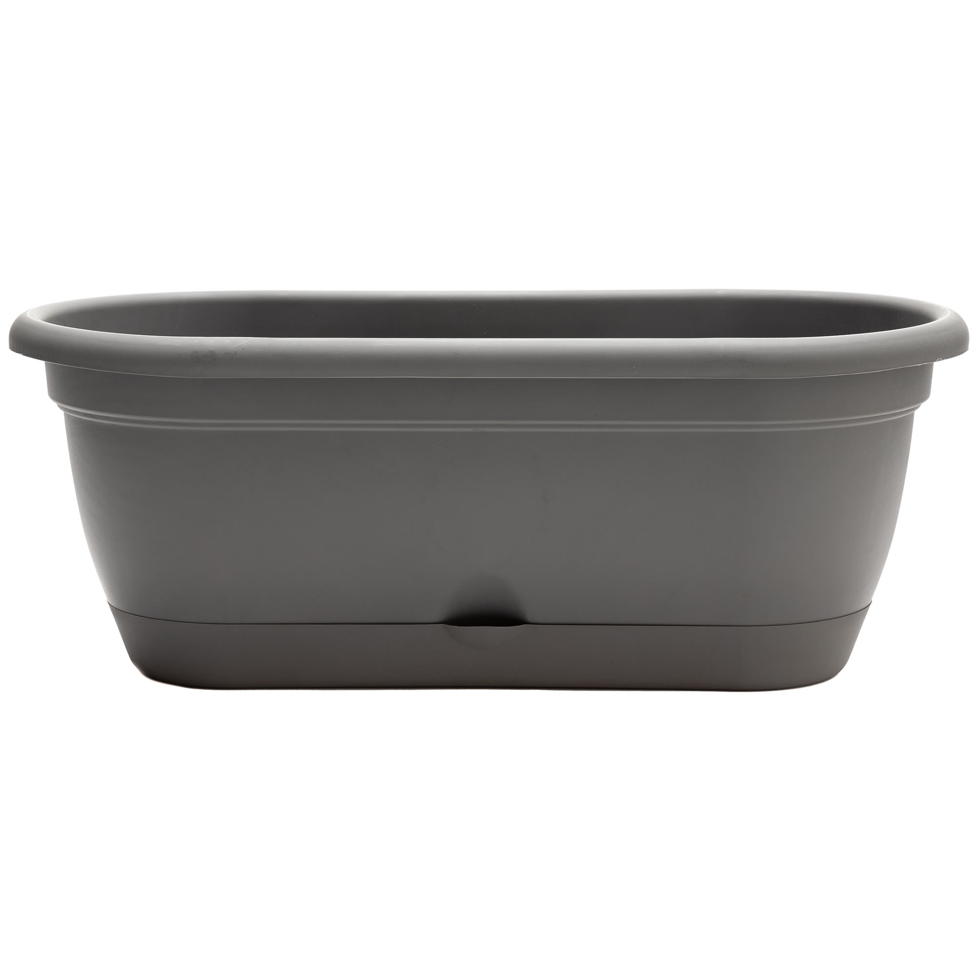 Lwb18908 18 In. Lucca Self Watering Window Box Planter With Saucer, Charcoal
