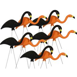 Dotcomg8-10bk 25 In. Spooky Halloween Flamingo Party Yard Stakes, Orange Black - Pack Of 10