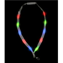 695210 Led Lightup Lanyard With Badge Clip, Multi Color