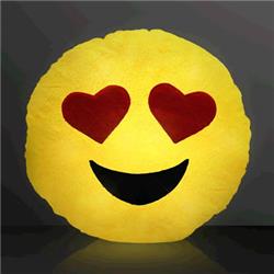 A300 Light Up Emoji Heart Eyes Decrotive Pillow