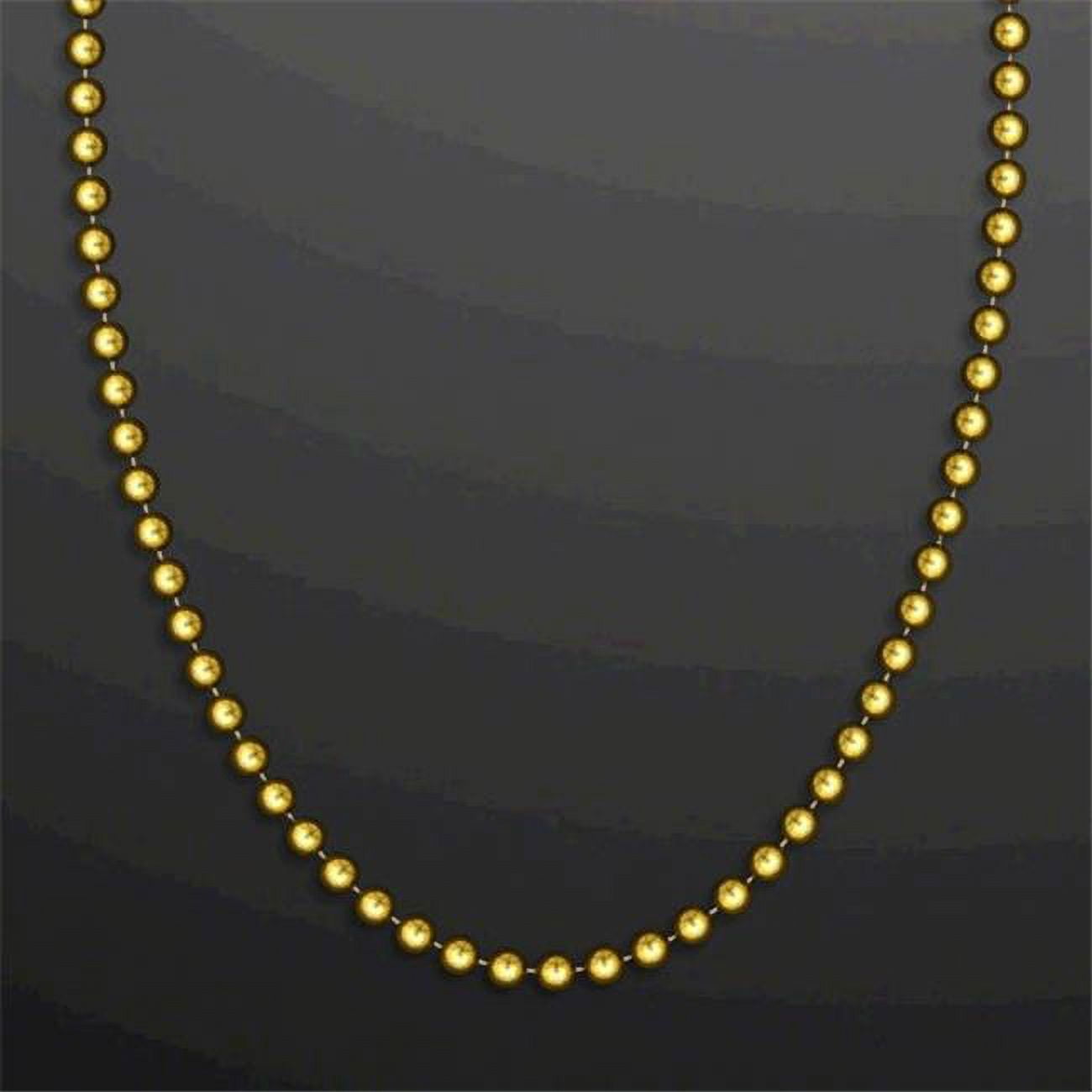 Smooth Round Opaque Bead Mardi Gras Necklace - Gold - Pack of 12