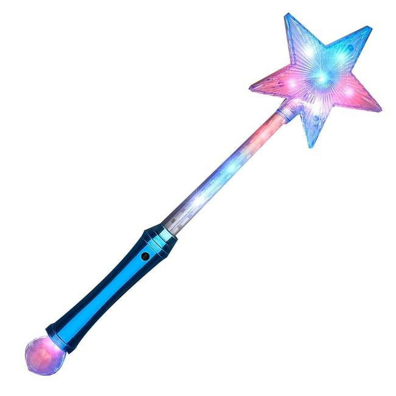 141070 Crystal Star Wand With Leds, Red, White & Blue