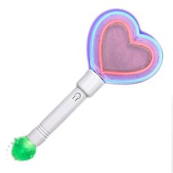 141080 Led Rave Plur Heart Wand With Crystal Ball