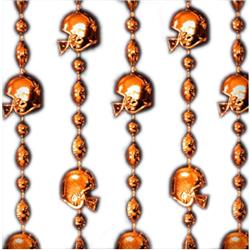 165700 Football Helmet Bead Necklaces, Orange - Pack Of 12
